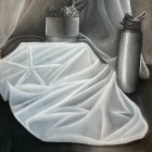 Charcoal still life drawing on paper